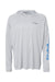 Columbia 153617 Mens PFG Terminal Tackle Long Sleeve Hooded T-Shirt Hoodie Cool Grey/Vivid Blue Flat Front