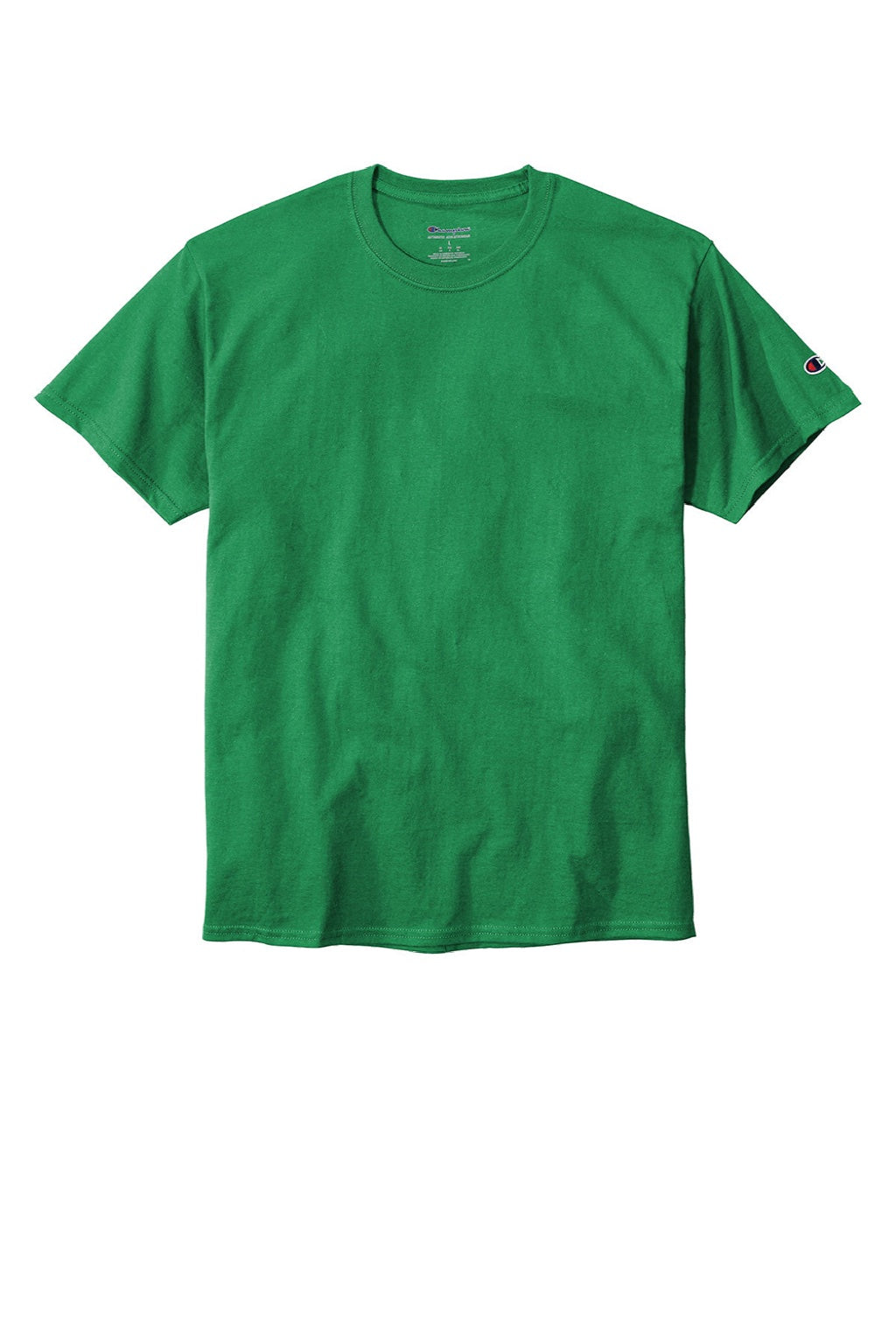 Champion T425 Mens Short Sleeve Crewneck T-Shirt Kelly Green Flat Front