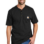 Carhartt Mens Short Sleeve Henley T-Shirt w/ Pocket - Black