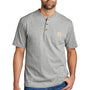 Carhartt Mens Short Sleeve Henley T-Shirt w/ Pocket - Heather Grey