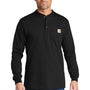 Carhartt Mens Long Sleeve Henley T-Shirt w/ Pocket - Black