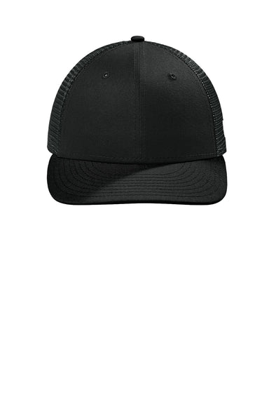 New Era Hats NE207 Mens Low Profile Snapback Trucker Hat Flag Black Flat Front