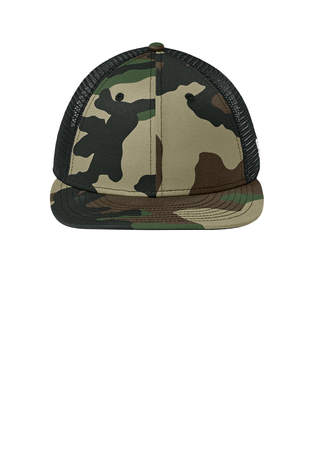 New Era Hats NE207 Mens Low Profile Snapback Trucker Hat Flag Camo/Black Flat Front