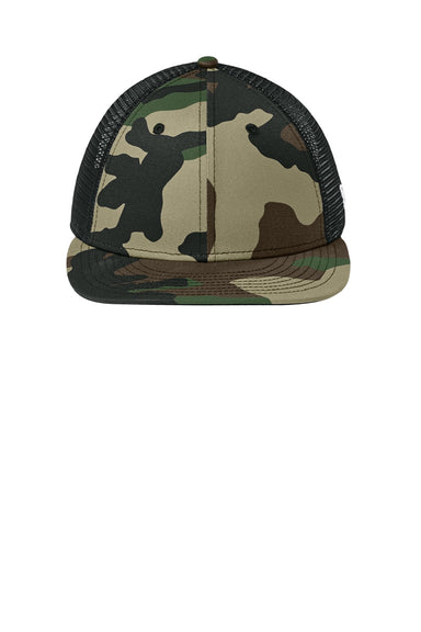 New Era Hats NE207 Mens Low Profile Snapback Trucker Hat Flag Camo/Black Flat Front