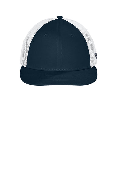 New Era Hats NE207 Mens Low Profile Snapback Trucker Hat Flag Deep Navy Blue/White Flat Front