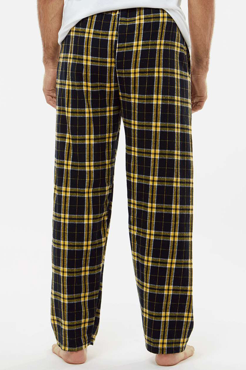 Boxercraft BM6624 Mens Harley Flannel Pants w/ Pockets Black/Gold Model Back