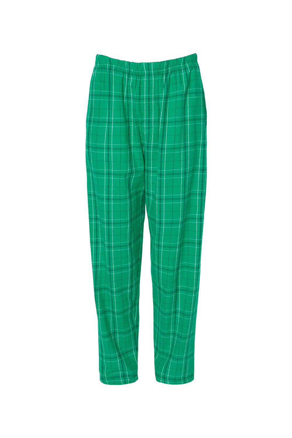 Boxercraft BM6624 Mens Harley Flannel Pants w/ Pockets Kelly Green Field Day Plaid Flat Front