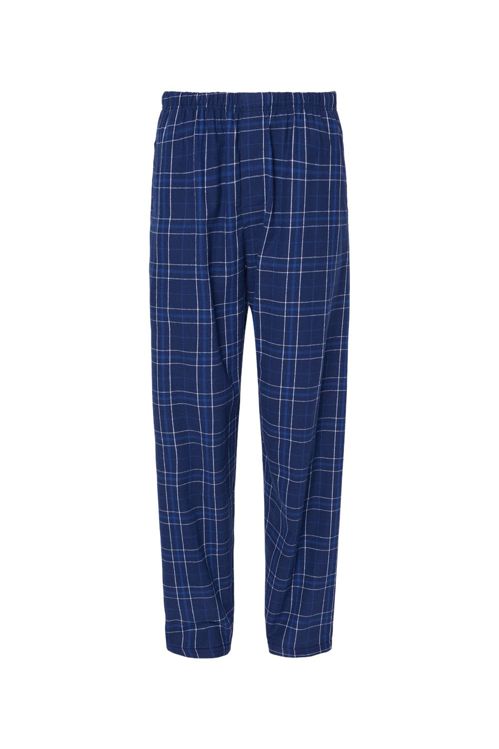 Boxercraft BM6624 Mens Harley Flannel Pants w/ Pockets Navy Blue Field Day Plaid Flat Front