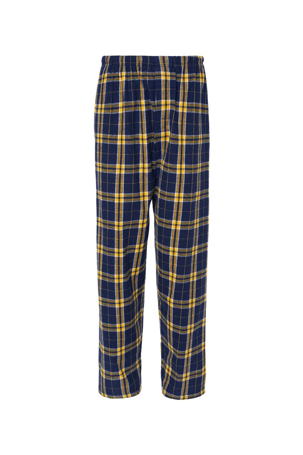 Boxercraft BM6624 Mens Harley Flannel Pants w/ Pockets Navy Blue/Gold Flat Front