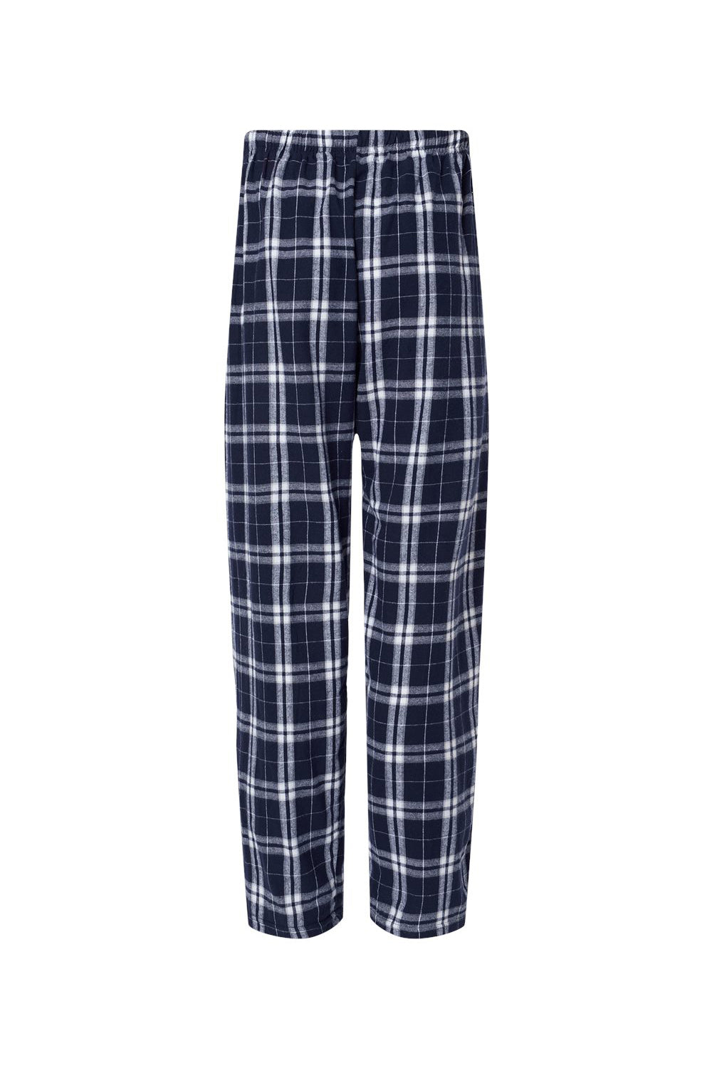 Boxercraft BM6624 Mens Harley Flannel Pants w/ Pockets Navy Blue/Silver Grey Flat Back