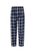 Boxercraft BM6624 Mens Harley Flannel Pants w/ Pockets Navy Blue/Silver Grey Flat Front