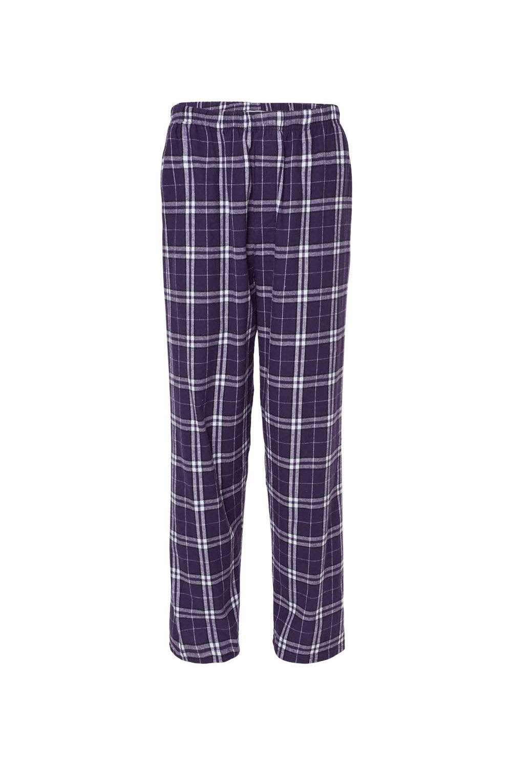 Boxercraft BM6624 Mens Harley Flannel Pants w/ Pockets Purple/White Flat Front