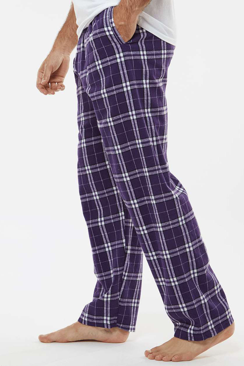 Boxercraft BM6624 Mens Harley Flannel Pants w/ Pockets Purple/White Model Side