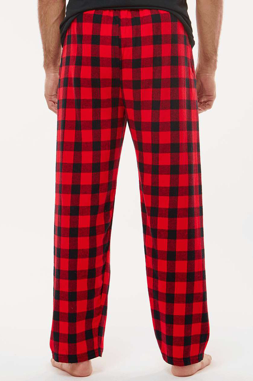 Boxercraft BM6624 Mens Harley Flannel Pants w/ Pockets Red/Black Buffalo Model Back