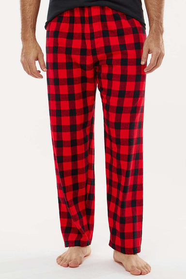 Boxercraft BM6624 Mens Harley Flannel Pants w/ Pockets Red/Black Buffalo Model Front