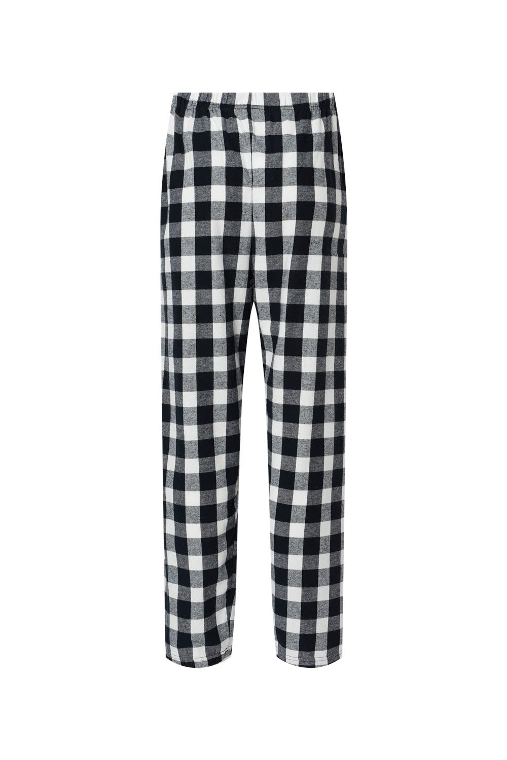 Boxercraft BM6624 Mens Harley Flannel Pants w/ Pockets Black/White Buffalo Plaid Flat Back