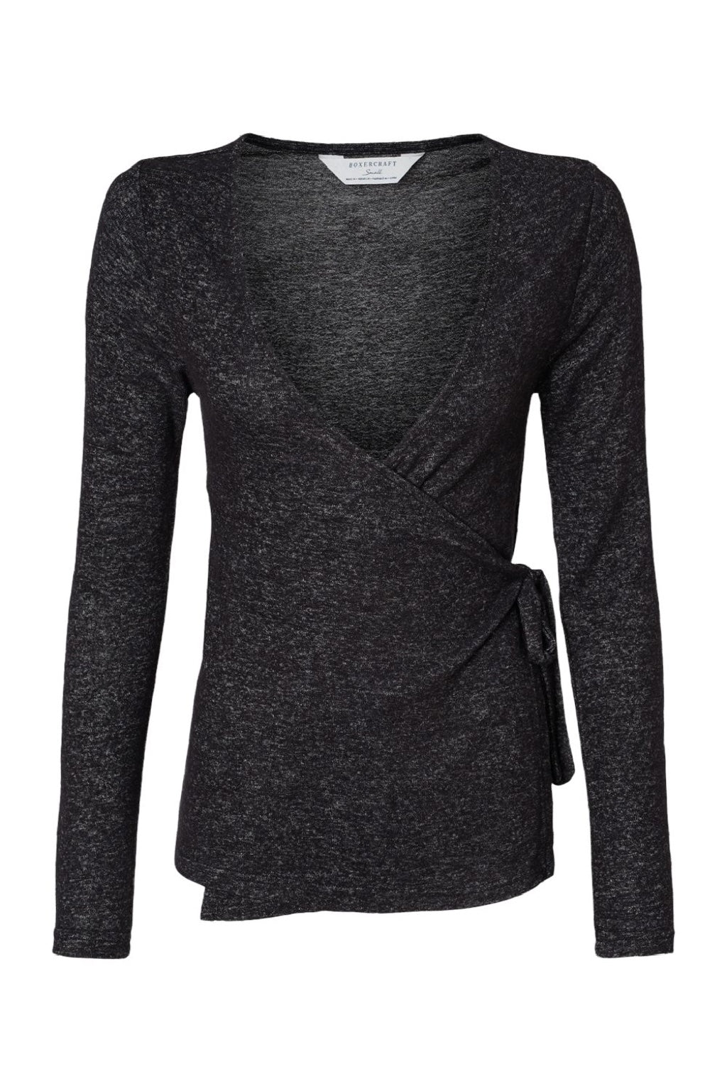 Boxercraft BW1301 Womens Cuddle Wrap Sweatshirt Heather Black Flat Front