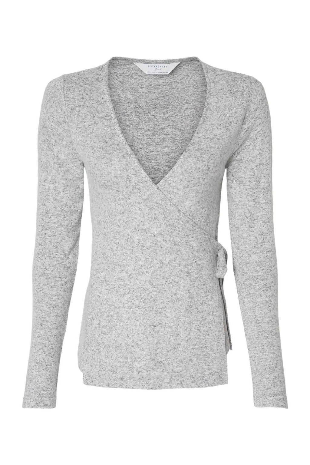 Boxercraft BW1301 Womens Cuddle Wrap Sweatshirt Heather Oxford Grey Flat Front