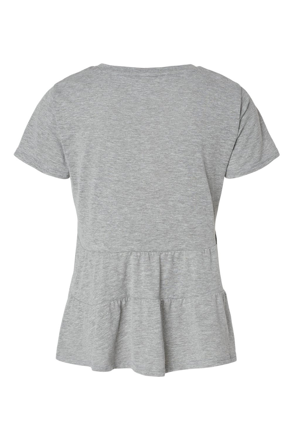 Boxercraft BW2401 Womens Willow Short Sleeve Crewneck T-Shirt Heather Oxford Grey Flat Back