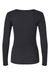 Boxercraft BW2402 Womens Harper Long Sleeve Henley T-Shirt Black Flat Back