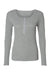 Boxercraft BW2402 Womens Harper Long Sleeve Henley T-Shirt Heather Oxford Grey Flat Front