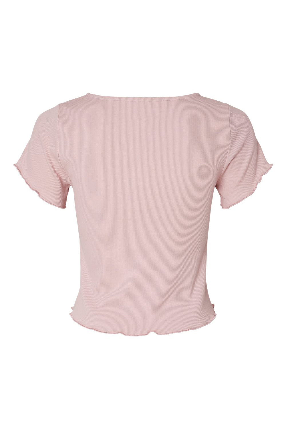 Boxercraft BW2403 Womens Baby Rib Short Sleeve Scoop Neck T-Shirt Blush Pink Flat Back