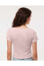 Boxercraft BW2403 Womens Baby Rib Short Sleeve Scoop Neck T-Shirt Blush Pink Model Back
