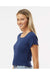 Boxercraft BW2403 Womens Baby Rib Short Sleeve Scoop Neck T-Shirt Navy Blue Model Side