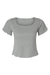Boxercraft BW2403 Womens Baby Rib Short Sleeve Scoop Neck T-Shirt Heather Oxford Grey Flat Front