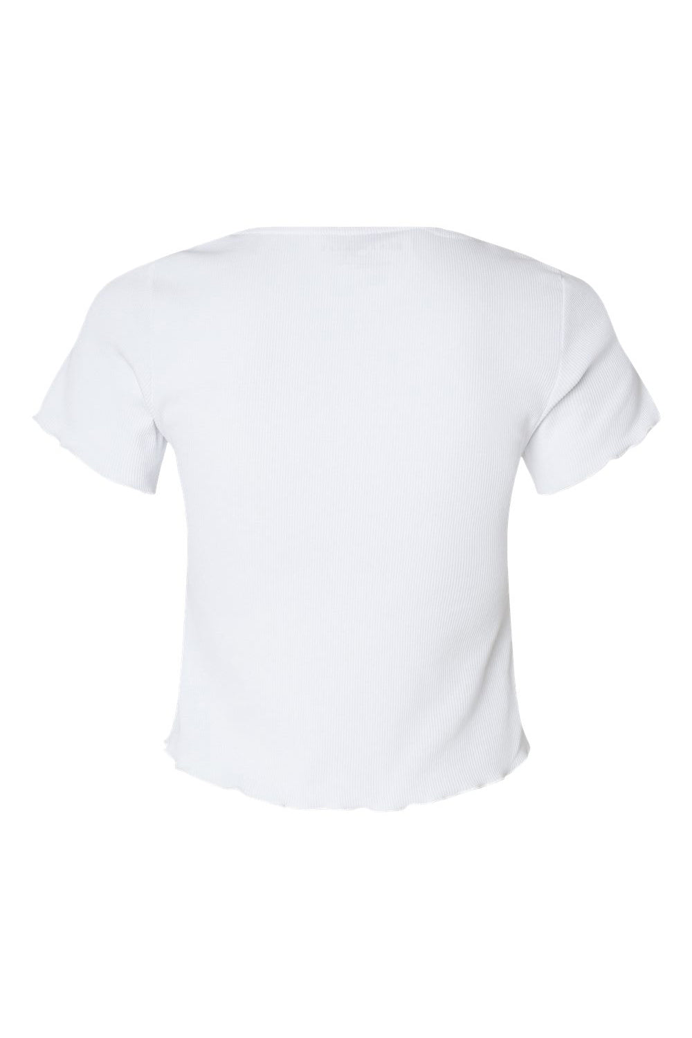Boxercraft BW2403 Womens Baby Rib Short Sleeve Scoop Neck T-Shirt White Flat Back