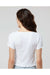 Boxercraft BW2403 Womens Baby Rib Short Sleeve Scoop Neck T-Shirt White Model Back
