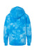 Independent Trading Company PRM1500TD Youth Tie-Dye Hooded Sweatshirt Hoodie w/ Pouch Pocket Aqua Blue Flat Back