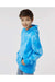Independent Trading Co. PRM1500TD Youth Tie-Dye Hooded Sweatshirt Hoodie Aqua Blue Model Side