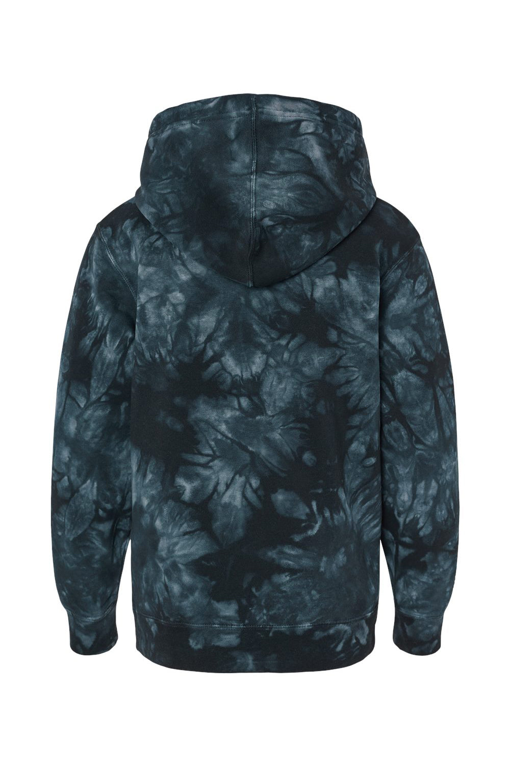 Independent Trading Co. PRM1500TD Youth Tie-Dye Hooded Sweatshirt Hoodie Black Flat Back