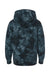 Independent Trading Company PRM1500TD Youth Tie-Dye Hooded Sweatshirt Hoodie w/ Pouch Pocket Black Flat Back