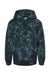 Independent Trading Company PRM1500TD Youth Tie-Dye Hooded Sweatshirt Hoodie w/ Pouch Pocket Black Flat Front