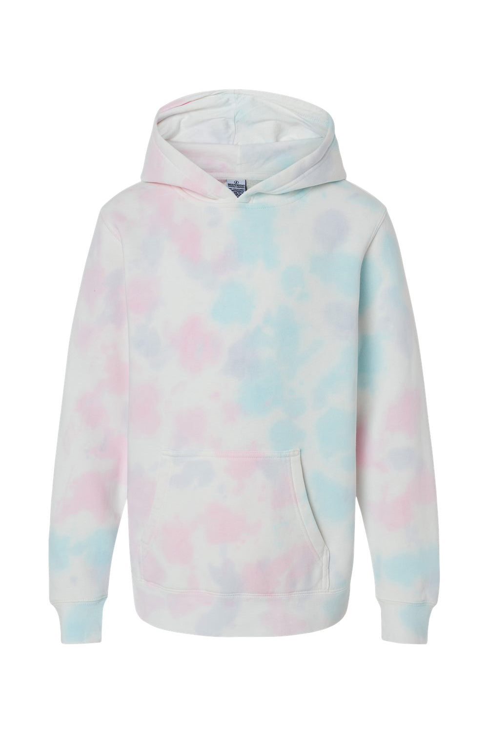 Independent Trading Co. PRM1500TD Youth Tie-Dye Hooded Sweatshirt Hoodie Cotton Candy Flat Front