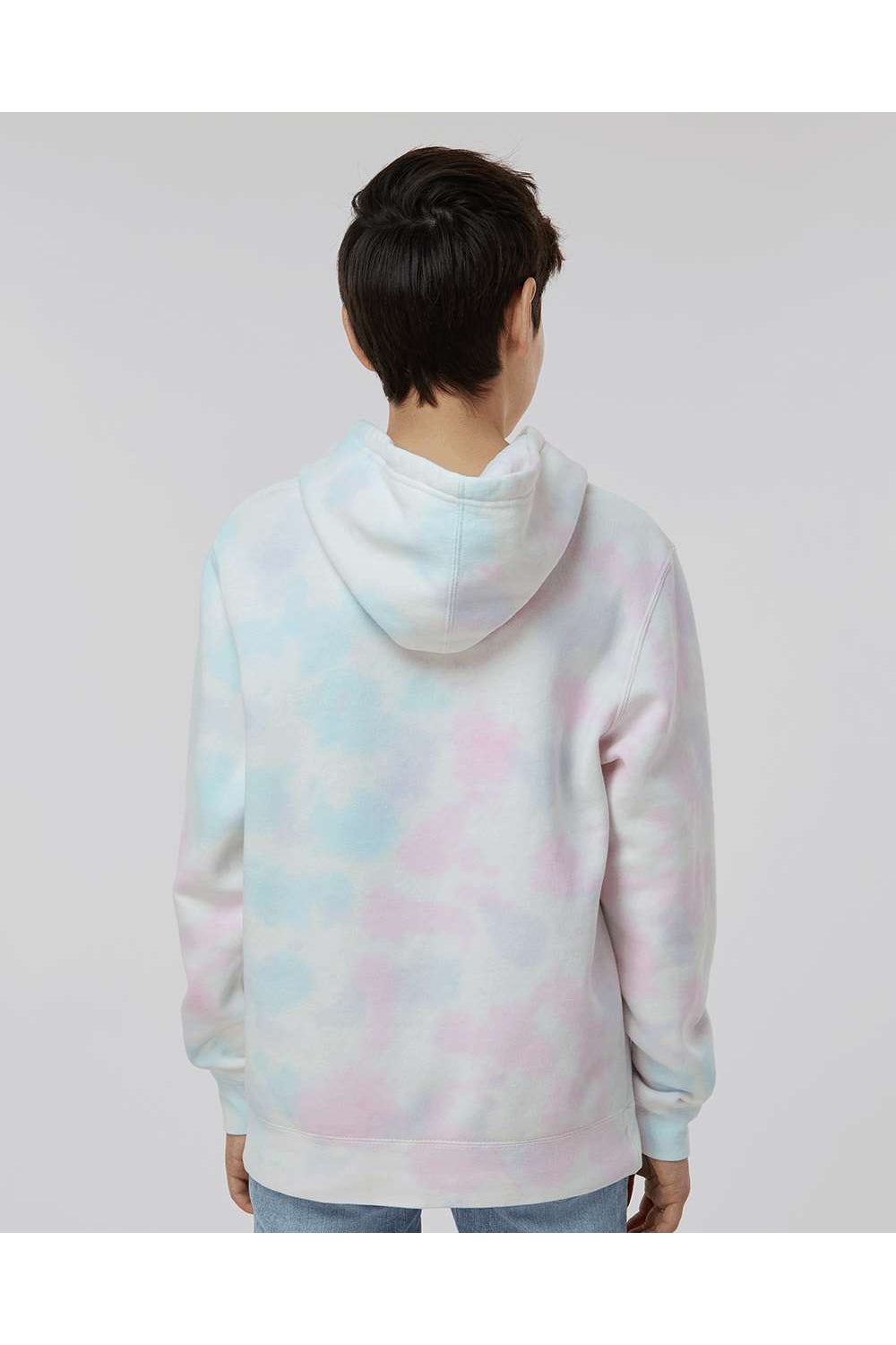 Independent Trading Co. PRM1500TD Youth Tie-Dye Hooded Sweatshirt Hoodie Cotton Candy Model Back