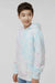 Independent Trading Company PRM1500TD Youth Tie-Dye Hooded Sweatshirt Hoodie w/ Pouch Pocket Cotton Candy Model Side