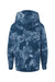 Independent Trading Company PRM1500TD Youth Tie-Dye Hooded Sweatshirt Hoodie w/ Pouch Pocket Navy Blue Flat Back