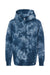 Independent Trading Company PRM1500TD Youth Tie-Dye Hooded Sweatshirt Hoodie w/ Pouch Pocket Navy Blue Flat Front