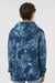 Independent Trading Company PRM1500TD Youth Tie-Dye Hooded Sweatshirt Hoodie w/ Pouch Pocket Navy Blue Model Back
