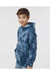 Independent Trading Co. PRM1500TD Youth Tie-Dye Hooded Sweatshirt Hoodie Navy Blue Model Side