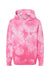 Independent Trading Company PRM1500TD Youth Tie-Dye Hooded Sweatshirt Hoodie w/ Pouch Pocket Pink Flat Front