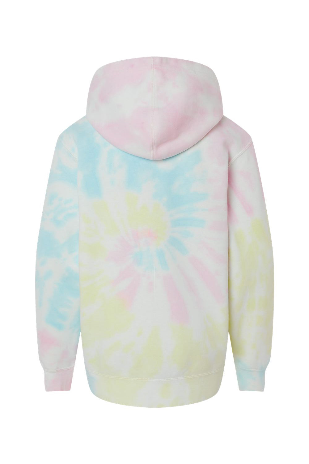 Independent Trading Company PRM1500TD Youth Tie-Dye Hooded Sweatshirt Hoodie w/ Pouch Pocket Sunset Swirl Flat Back