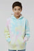 Independent Trading Company PRM1500TD Youth Tie-Dye Hooded Sweatshirt Hoodie w/ Pouch Pocket Sunset Swirl Model Front