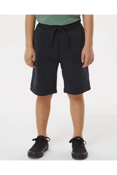 Independent Trading Co. PRM16SRT Youth Special Blend Fleece Shorts w/ Pockets Black Model Front