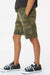 Independent Trading Company PRM16SRT Youth Special Blend Fleece Shorts w/ Pockets Heather Forest Green Camo Model Side