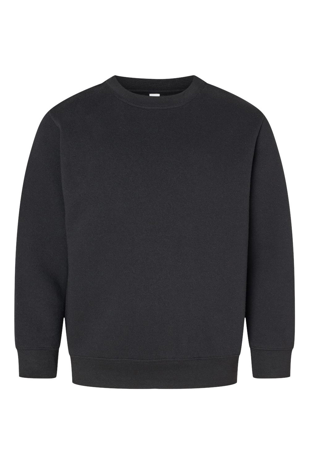 LAT 2225 Youth Elevated Fleece Crewneck Sweatshirt Black Flat Front