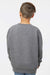 LAT 2225 Youth Elevated Fleece Crewneck Sweatshirt Heather Granite Grey Model Back
